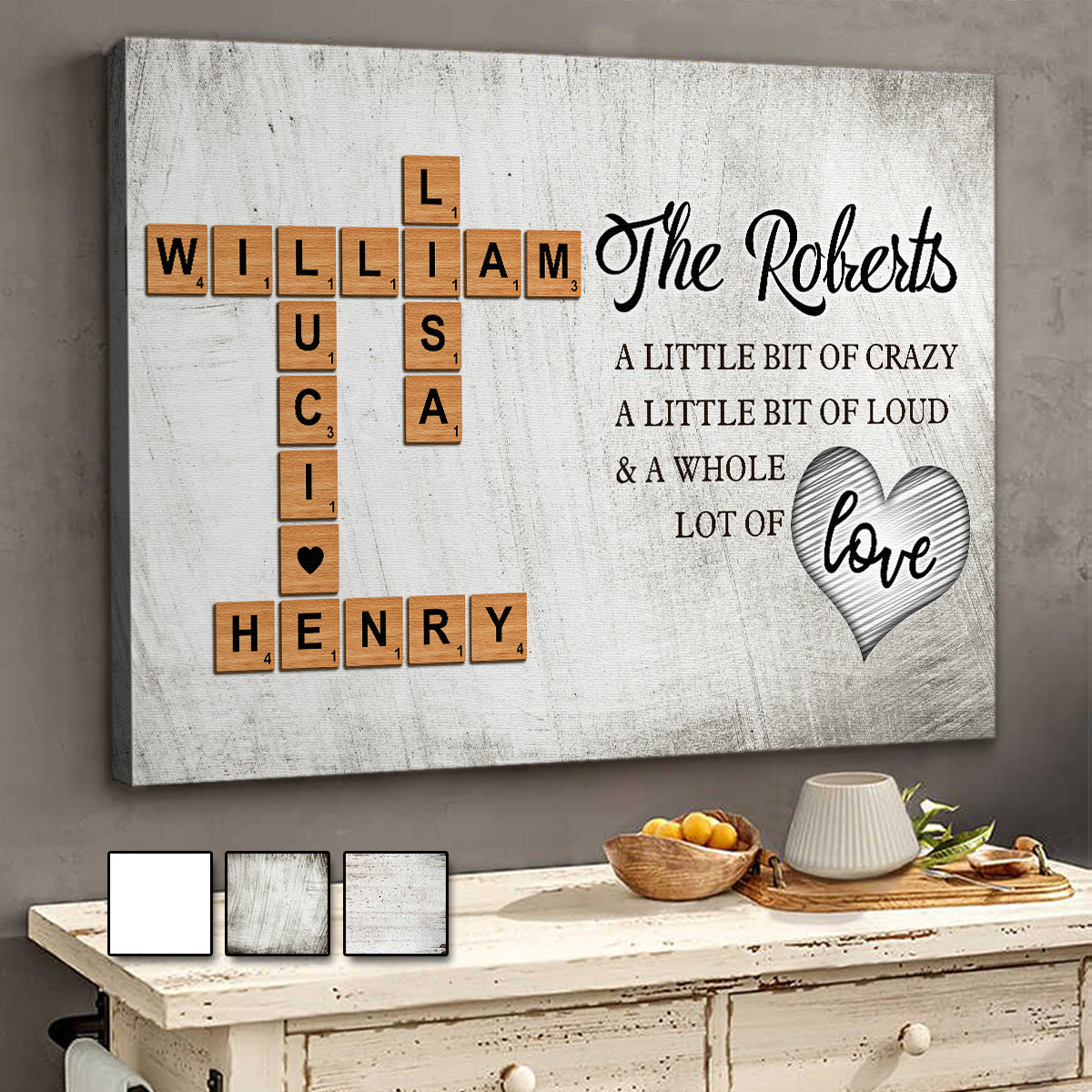 Family Whole Lot Of Love Crossword Puzzle Art Personalized Customize