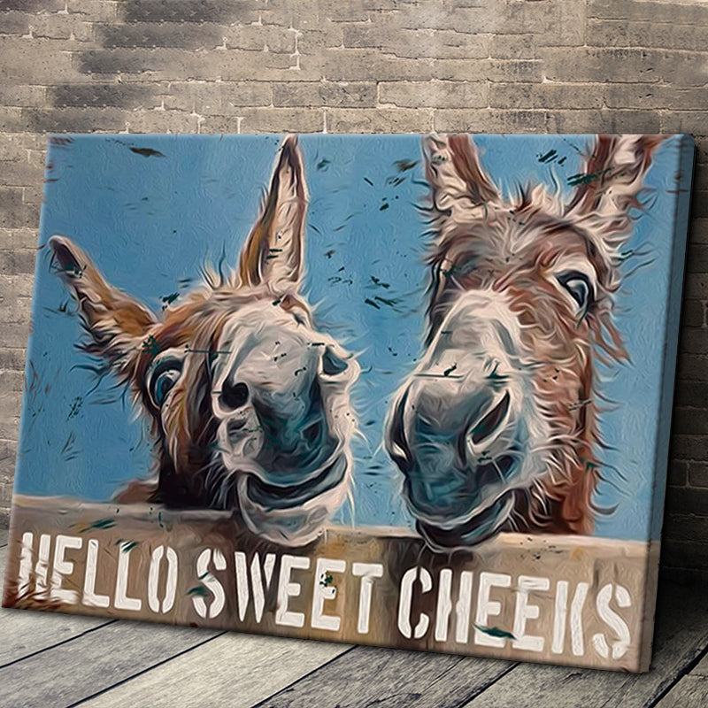HERYNLRN Plaque en métal de style vintage Hello Sweet Cheeks en métal