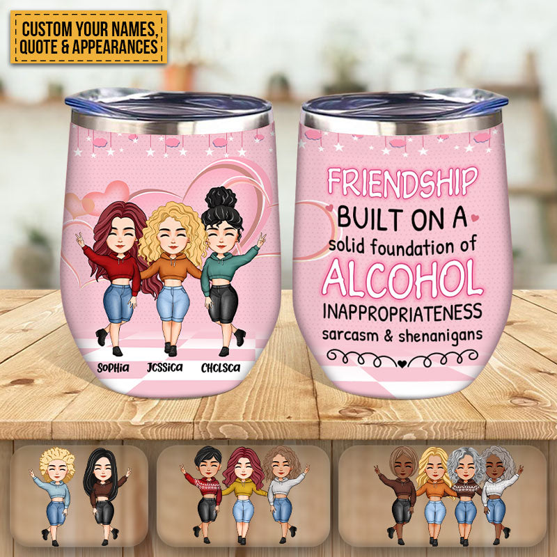 Here's To Another Year Of Bonding Over Alcohol - Personalized Tumbler Cup -  Christmas, New Year Gift For Besties, Soul Sisters