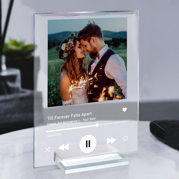 Custom Photo Song Lyric Anniversary Gift For Her Him Couple Gift Personalized Acrylic Plaque