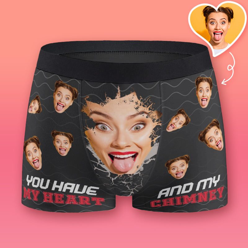 Wife Face Girlfriend Face Personalized Photo Men's Boxer Briefs Va Thesunnyzone