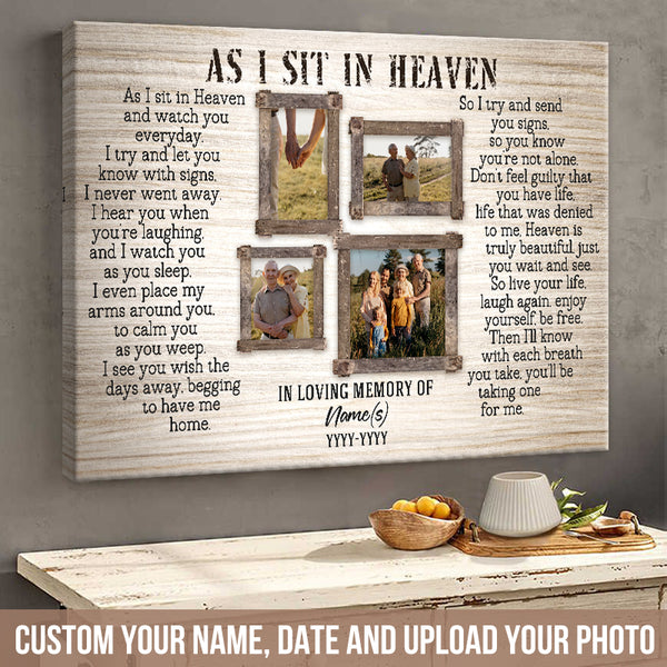 Custom Photo - In Memory Gift For Loss - Personalized Memorial Canvas - Personality Customized Canvas