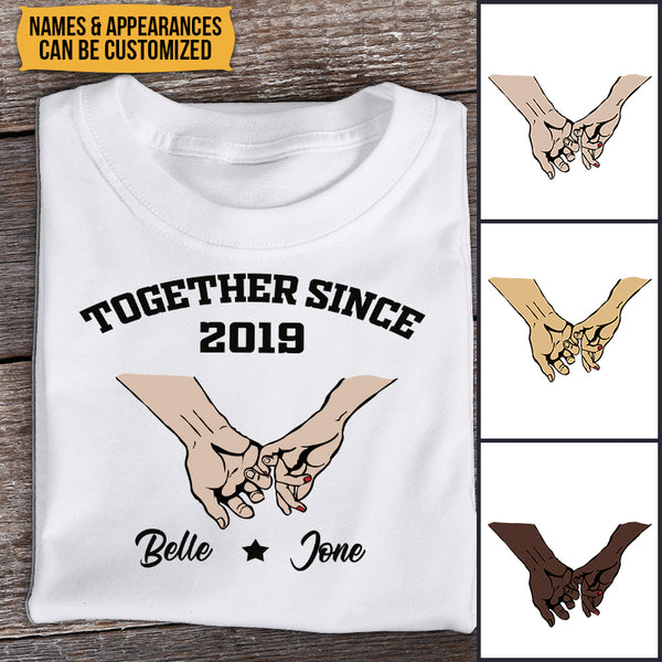 Together Since Year - Personality Customized T-shirt - Gift For Couple - Valentine's Day Gift For Husband Wife