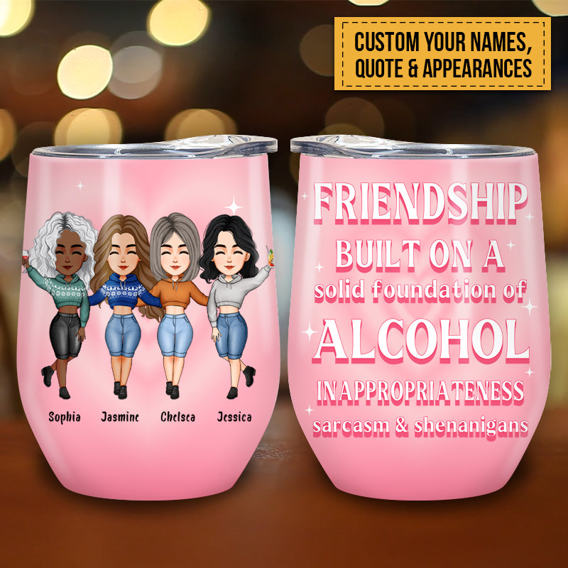 Bonding Over Alcohol - Personalized Tumbler Cup - Birthday Gift For  Besties, Soul Sisters, Sistas, Bff, Friends - Drinking Girls