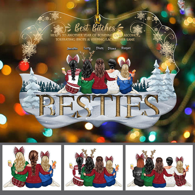Besties Forever - Personalized Acrylic Ornament, Christmas Gift For Sisters Best Friends Besties P179356