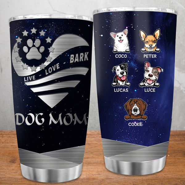 Dog Mom Galaxy Tumbler - Gift For Dog Mom, Dog Lover - Personalized Custom Tumbler