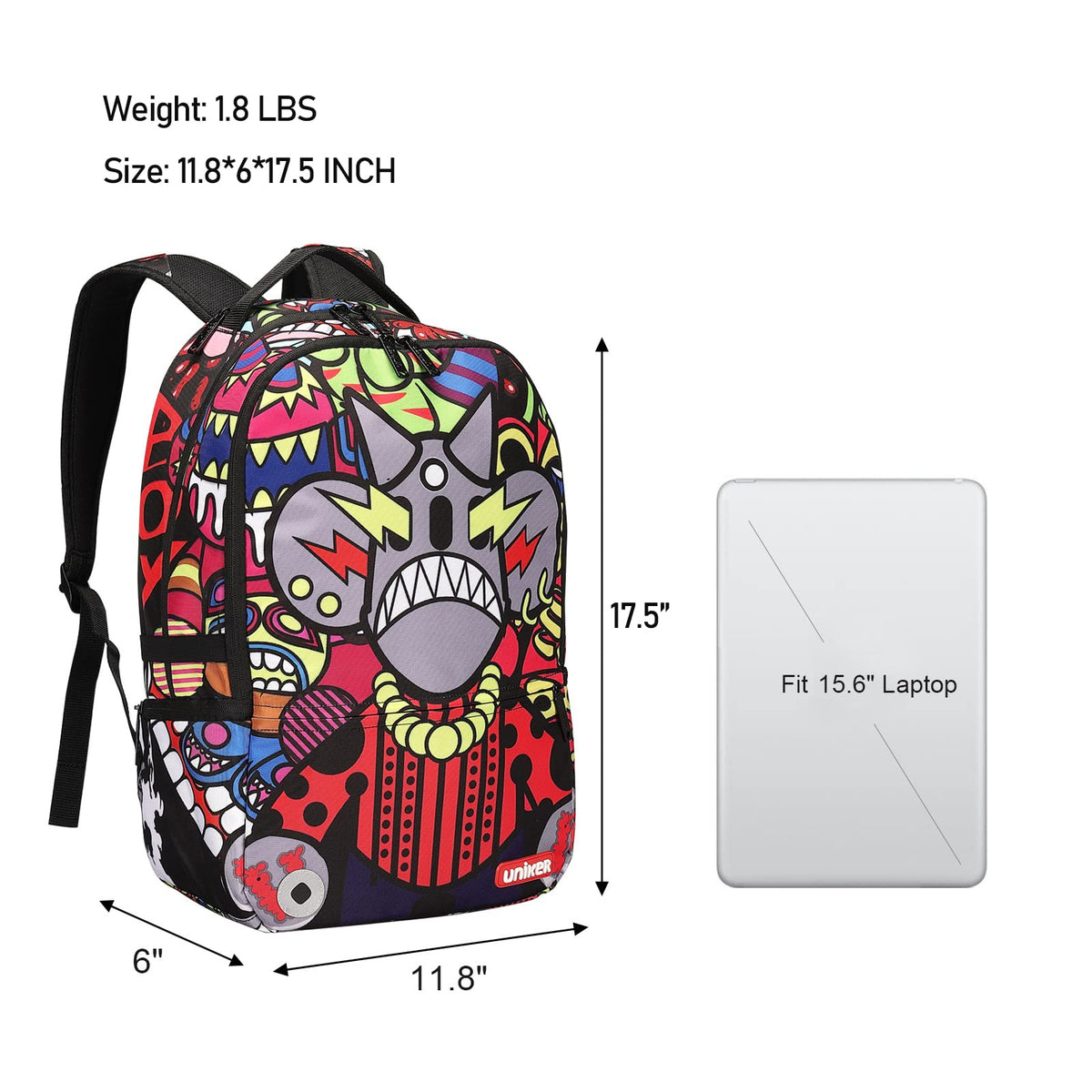 Graffiti Backpack for School,Casual Daypack,Designer Laptop Backpack f