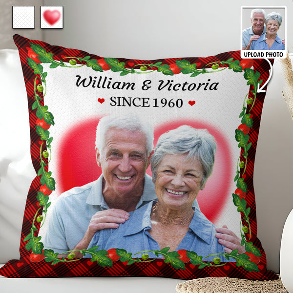 Custom Photo Christmas Pillow - Personalized Pillow - Christmas Gift For Couple, Her, Him