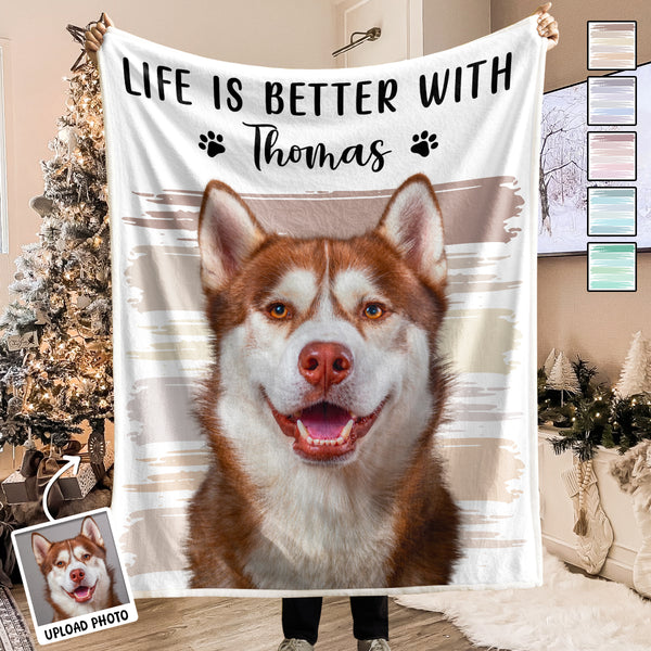 Custom Photo Upload Pet Image -  Personalized Blanket - Gift For Dog Lovers