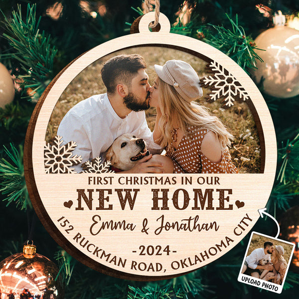 First Chrismas In Our New Home - Personalized 2-Layered Wooden Ornament Christmas Gifts For Her, Him, Couple