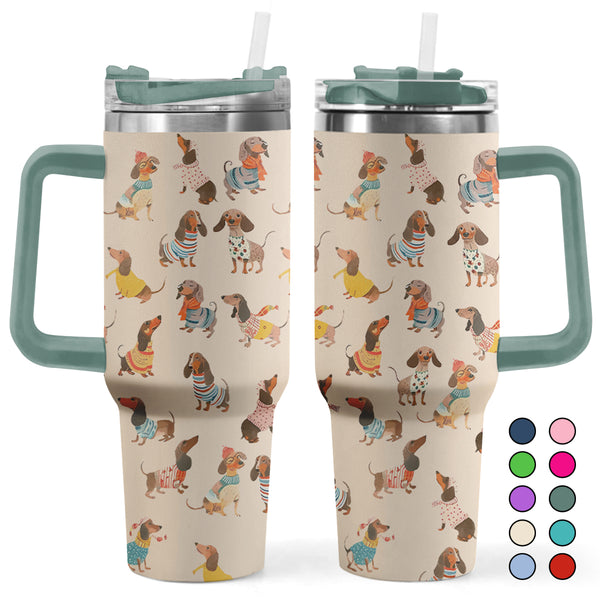 Dachshund Fashion Wiener - Personalized Custom 40oz Tumbler - Christmas Gift For Dog Lover