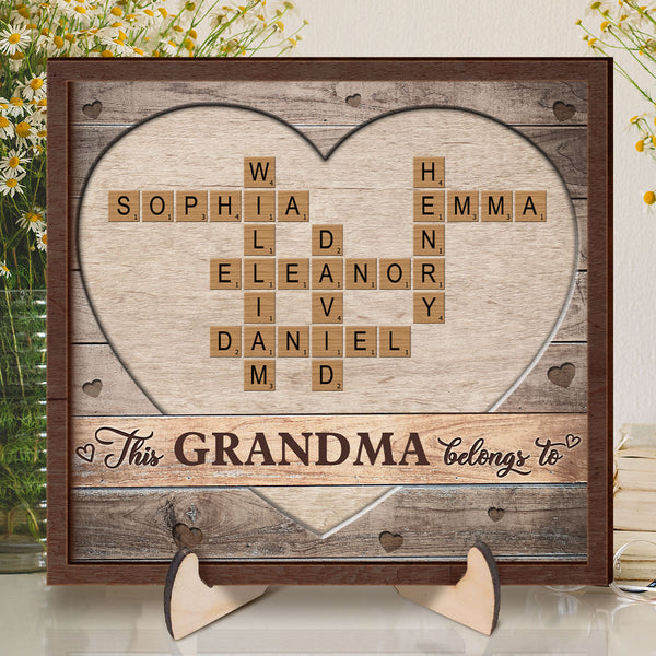 Crossword Wall Art This Family Belong To - Personalized Customized 2-Layered Wooden Plaque - Gift For Family Members