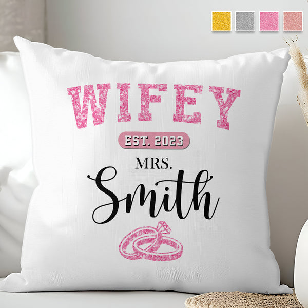 Wifey - Personalized Pillow - Christmas Gifts For Husband Wife, Anniversary