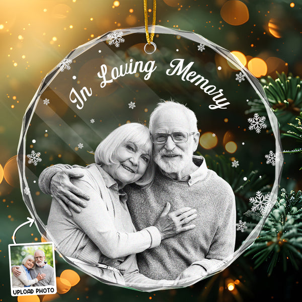 Memorial In Loving Memory Forever In Our Hearts - Personalized Glass Ornament - Gift For Family