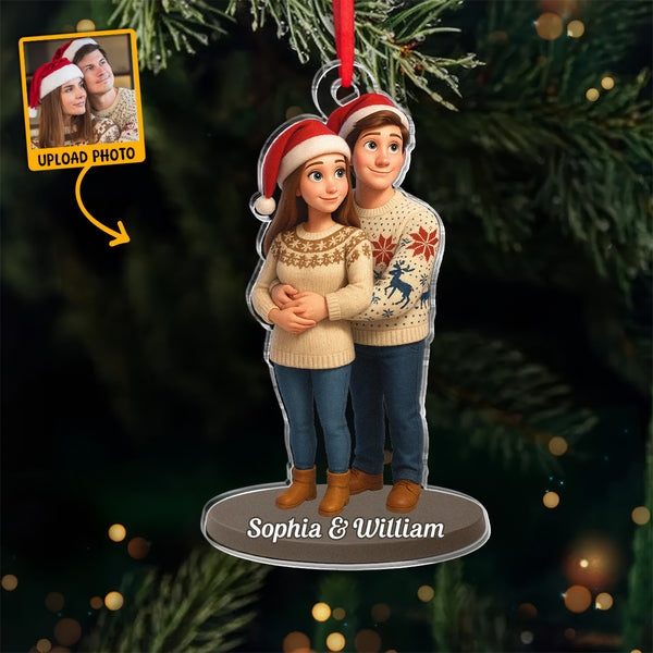 Custom Photo Our Christmas - Personalized Acrylic Ornament - Christmas Gift For Family Member, Couples, Anniversary