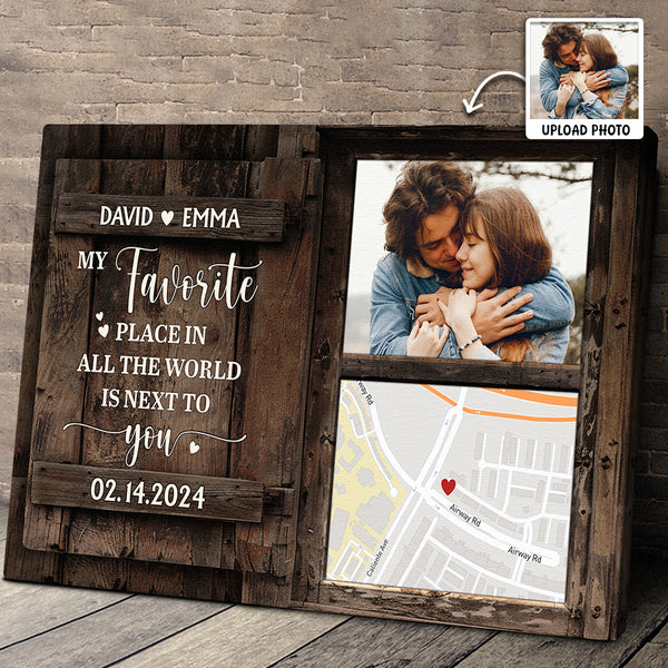 Favorite Place In The World Is Next To You - Personalized Customized Canvas - Gift For Family, For Couples, Lovers, Husband Wife