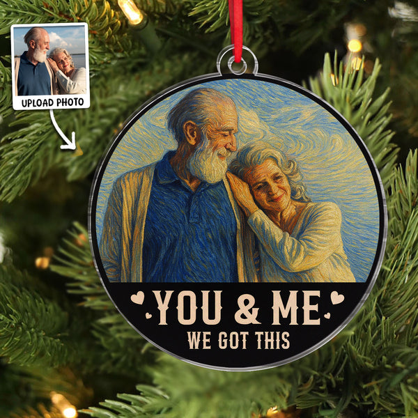 Custom Photo Couple Starry Night Style - Personalized Acrylic Ornament - Special Gifts For Couples, Lovers, Husband Wife