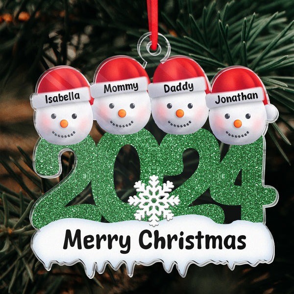 Merry Christmas - Customized Personalized Acrylic Ornament - Christmas Gift For Family, Friends