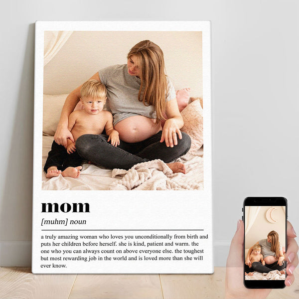 Custom Photo Mom Meaning - Personalized Customized Canvas - Best Gift For Mother's Day, For Moms