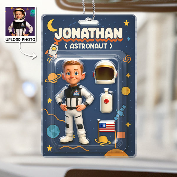 Custom Photo Mini Figure 2D Toy Box Style - Personalized Acrylic Car Ornament - Gift For Family Member, Friends