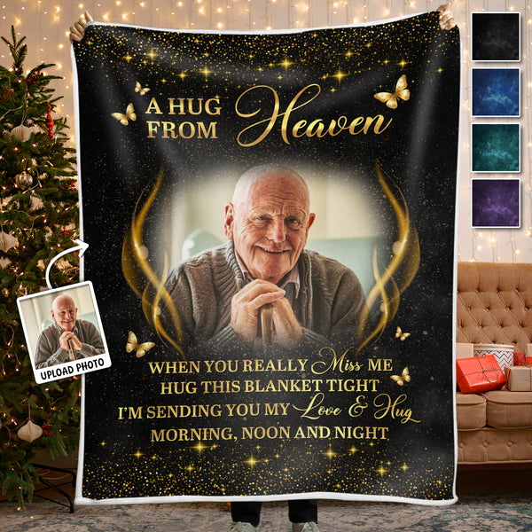 Feel The Warmth Through This Blanket - Personalized Photo Blanket - Memorial Gift For Family Members