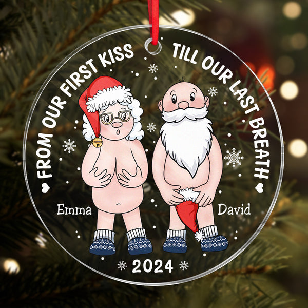 Funny Christmas Old Couples - Personalized Acrylic Ornament - Christmas Gift For Couples, Elder Couples