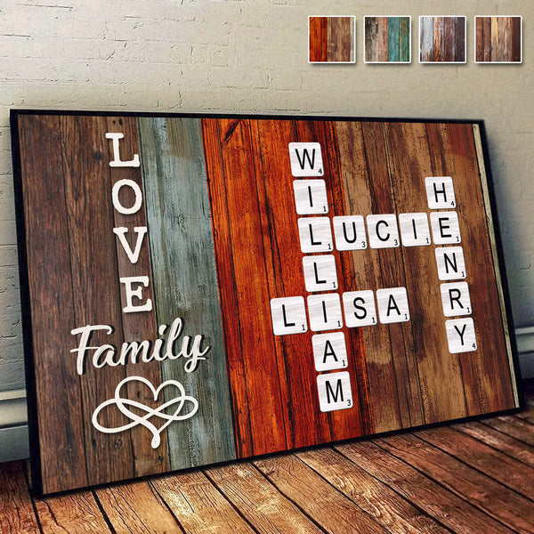 Make Your Wall Trendy With Crossword Canvas  - Personalized Customized Canvas - Gifts For Family Members