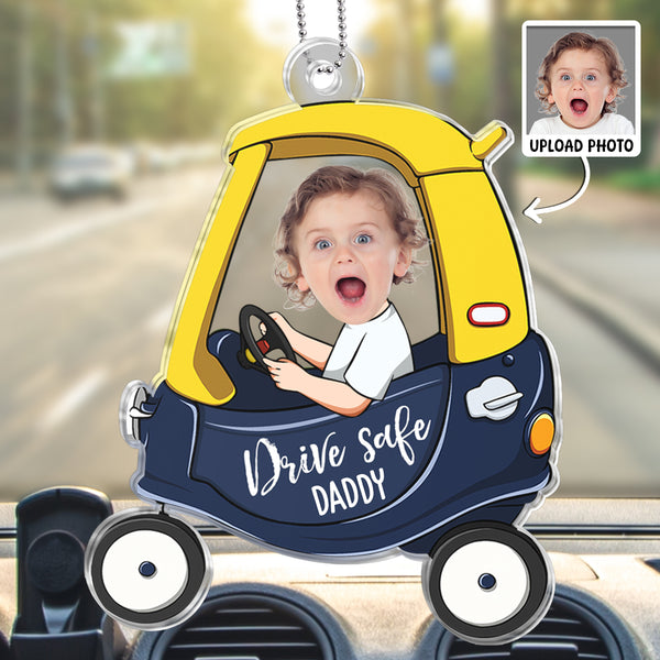 Custom Face Baby Car - Customized Personalized Acrylics Car Ornament - Gift For Family Members, For Kids