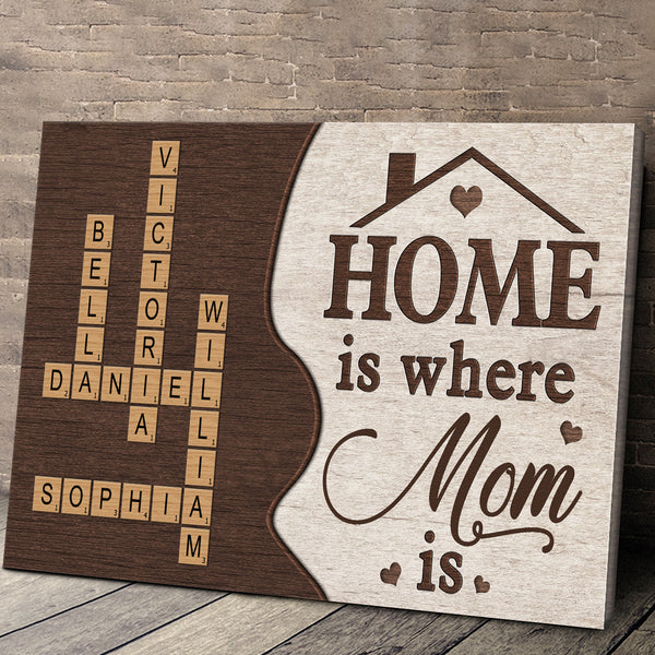 Home Is Where Grandma Is - Personalized Customized Canvas - Gift For Family Members