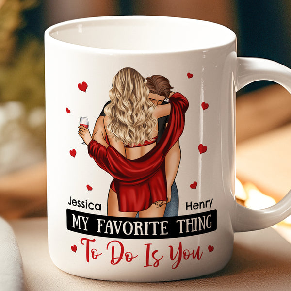 It Started With A Message - Customized Personalized Mug - Christmas Gift For Couples, Lovers, Husband Wife