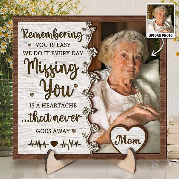 Custom Photo Remember Me - Personalized Customized 2-Layered Wooden Plaque - Gifts For Memorial