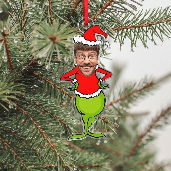 Custom Photo Funny Costume Christmas - Personalized Acrylic Ornament - Christmas Gift For Family Member, Siblings, Friends