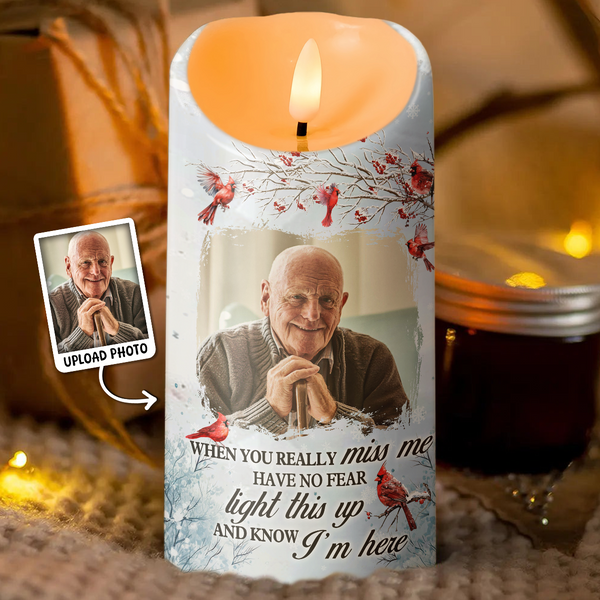 A Hug From Heaven - Memorial Personalized Candle LED Light - Gifts For Family Members