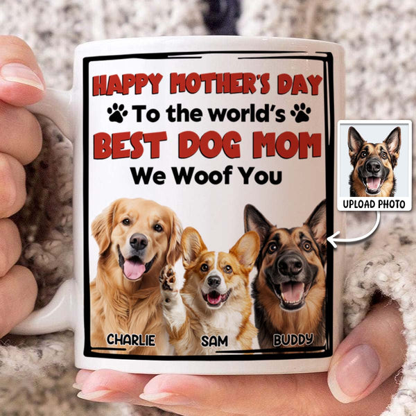 Custom Photo The World's Best Dog Mom - Personalized Customized Mug - Gifts For Dog Lovers