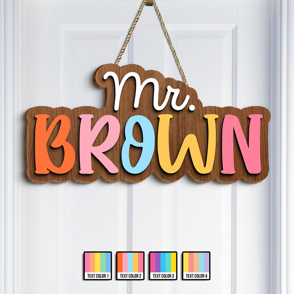 3D Colorful Name Door Hanger - Personalized Door Signs - Gift For Family, Besties, Best Friends