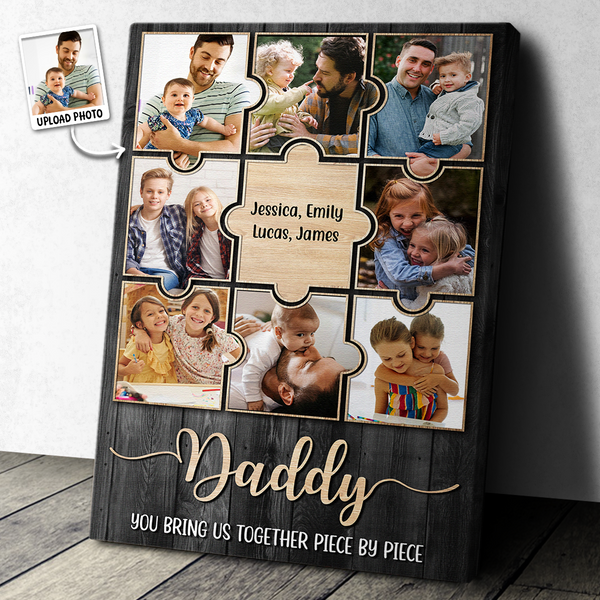 Daddy You Bring Us Together - Personalized Customized Canvas - Father's Day Gift For Dads