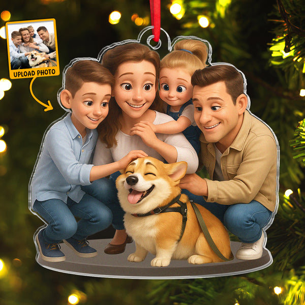 Custom Photo Our Family Christmas - Personalized Acrylic Ornament - Christmas Gift For Family Member, Grandparents, Friends