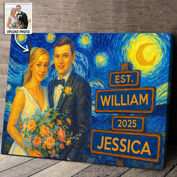 Starry Night Photo Theme For Loved One - Turn Your Moment Into An Art Piece - Anniversary Gift For Couple, Him, Her, Husband, Wife