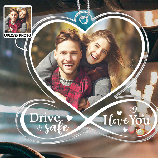 Heart Shape Drive Safe Honey - Customized Personalized Acrylics Car Ornament - Valentine's Day Gift For Couples, Lovers