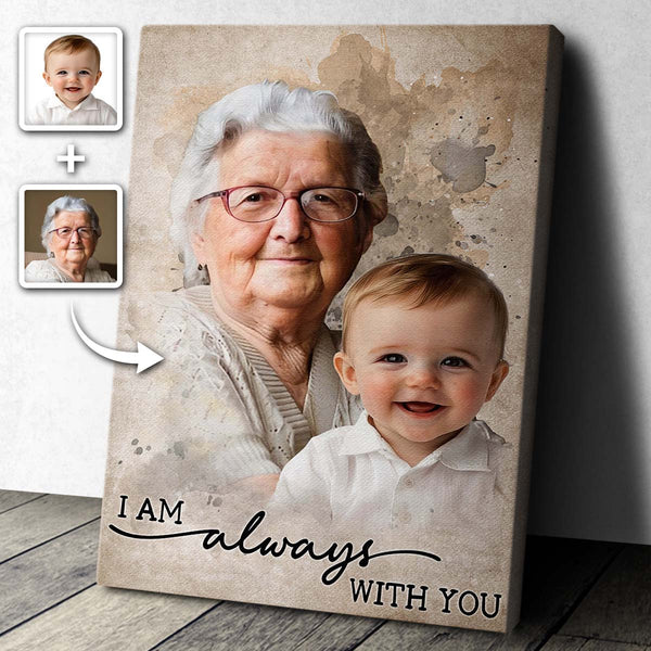 Add Loved One to Photo Custom Canvas - Personalized Customized Canvas - Memorial Gift for Dad Mom