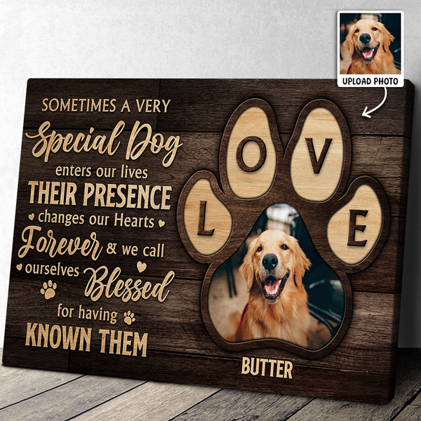 Sometimes A Very Special Dog Enters Your Life - Personalized Customized Canvas - Gift For Pet Lovers, Dog Lovers