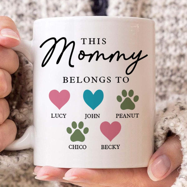 This Mom Belongs To Us - Personalized Customized Mug - Gift For Mom, Grandma, Wife, Her