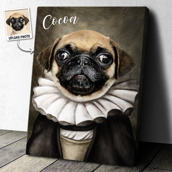 Custom Photo Funny Pet Portrait - Personalized Customized Canvas - Gift For Pet Lovers