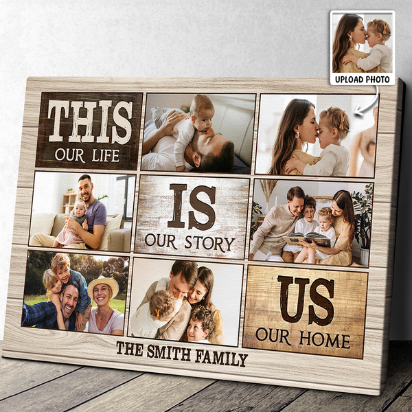 This Is Us Custom Photo Collage Canvas, Family Photo Gift