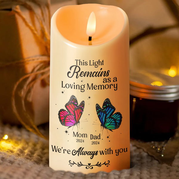 This Light Remains As A Loving Memory - Personalized Candle LED Light - Memorial Gift For Family Members