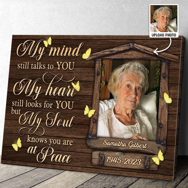 My Mind Still Talks To You - Personalized Customized Canvas - Memorial Gift For Family Members