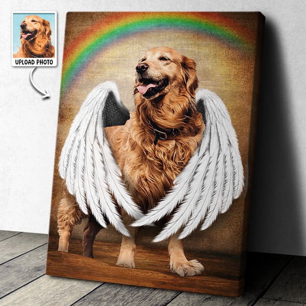 Pet Loss Portrait From Photo - Personalized Customized Canvas - Gift For Pet Loss