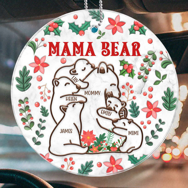 Mama Bear - Customized Personalized Car Ornament - Gift For Pet Mom