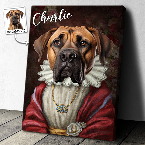 Custom Photo Funny Pet Portrait  - Personalized Customized Canvas - Gift For Pet Lovers