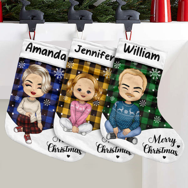 Merry Christmas - Customized Personalized Stocking - Christmas Gift For Family Dad Mom Daughter Son